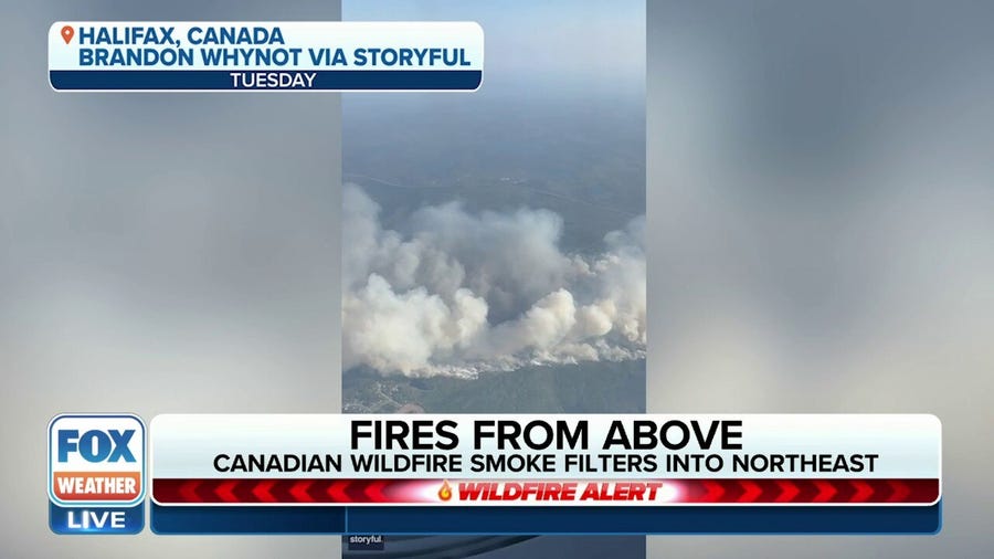 Smoke from Canadian wildfires dropping air quality to unhealthy levels in the Northeast