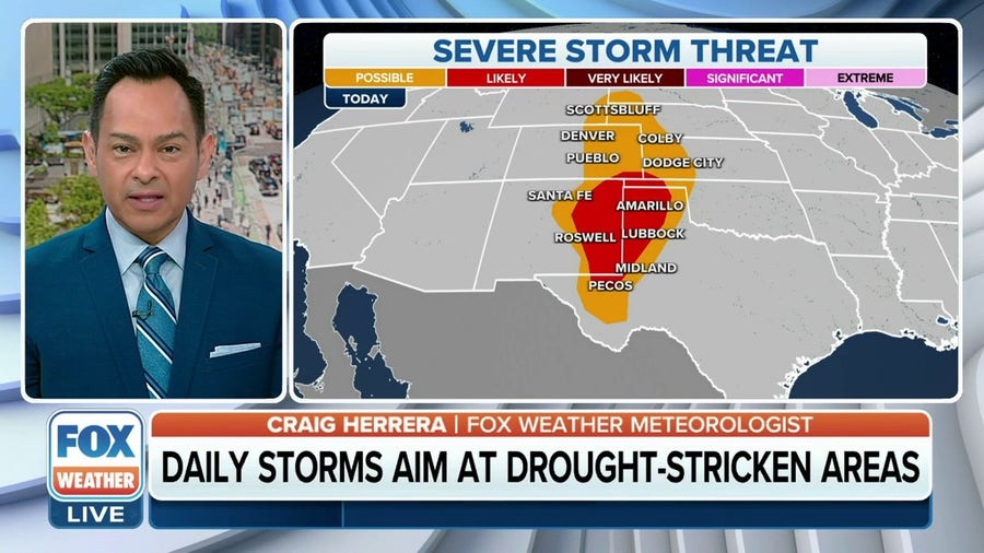 Daily storms aim at drought-stricken areas
