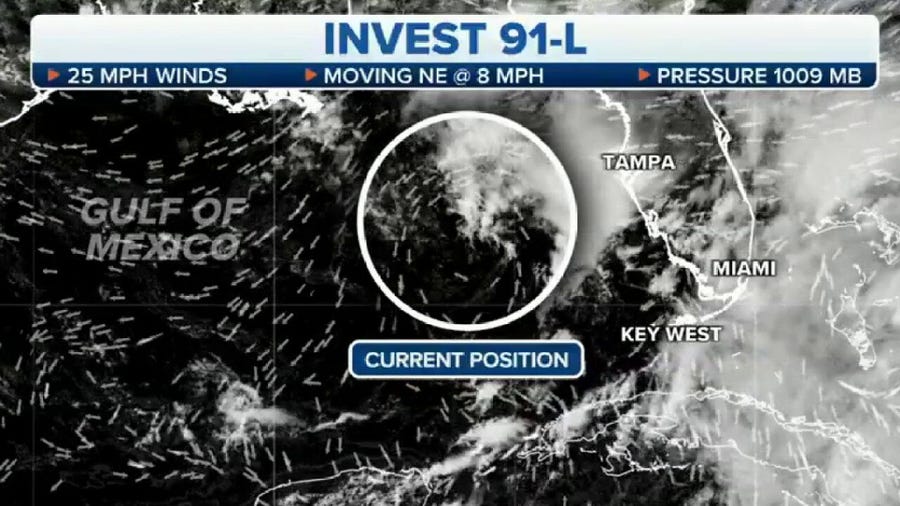 FOX Forecast Center monitoring Invest 91L in the Gulf of Mexico