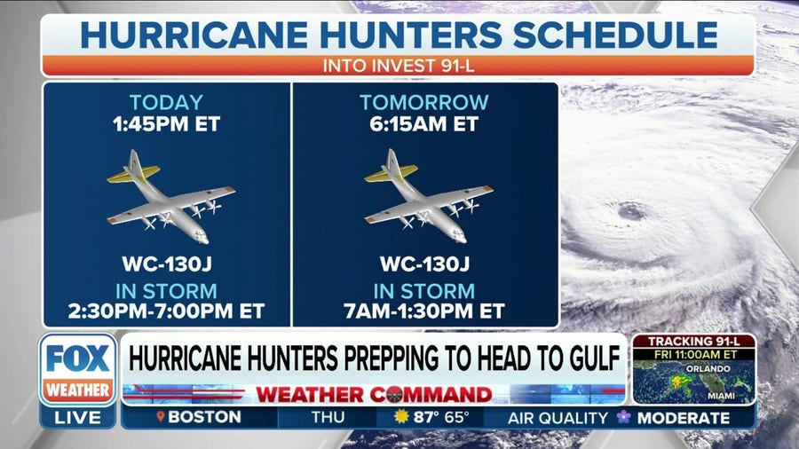 Hurricane Hunters preparing to fly into Invest 91L on Thursday afternoon