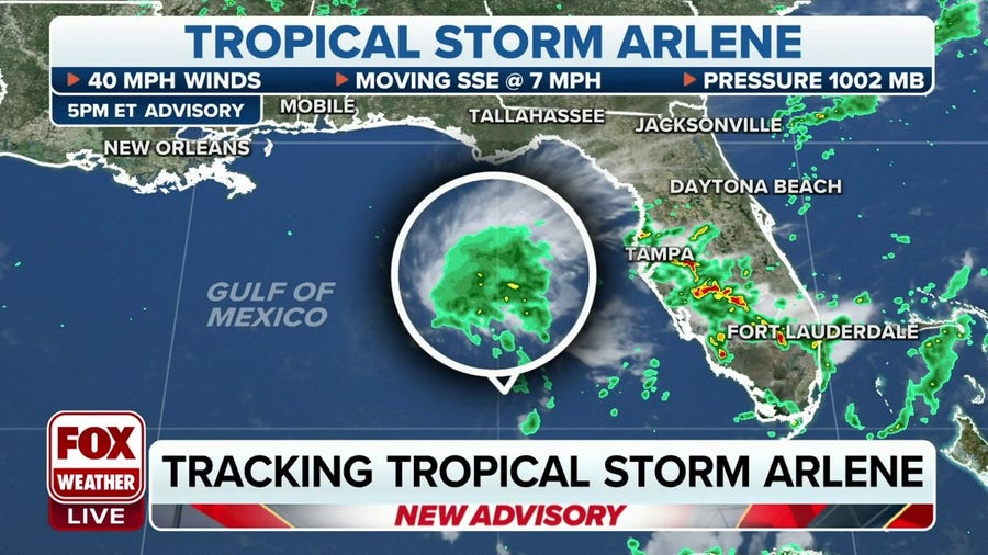 Tropical Storm Arlene 5 p.m. advisory released Latest Weather Clips