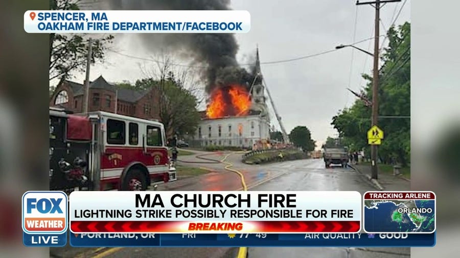 Lightning strike likely responsible for massive church fire
