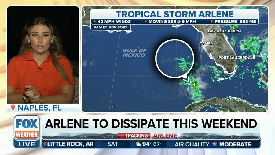 Tropical Storm Arlene continues slow drift well off western Florida coast