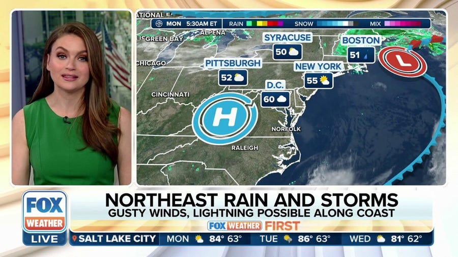 Stormy, cooler conditions to stick around in the Northeast