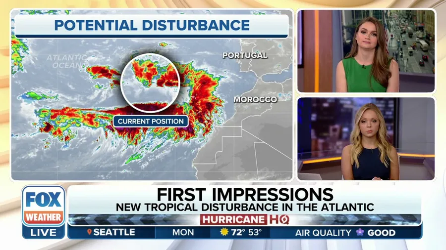 New tropical disturbance forms in the Atlantic Ocean