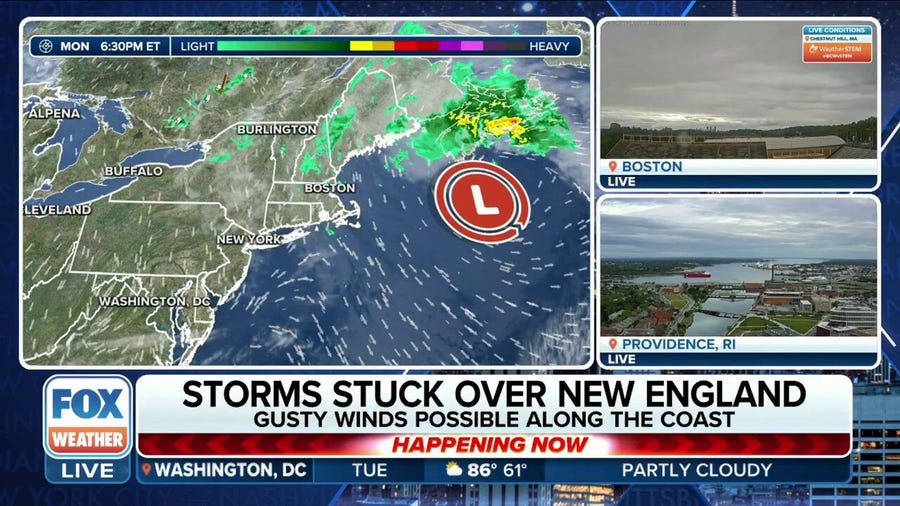 Storms stuck over New England