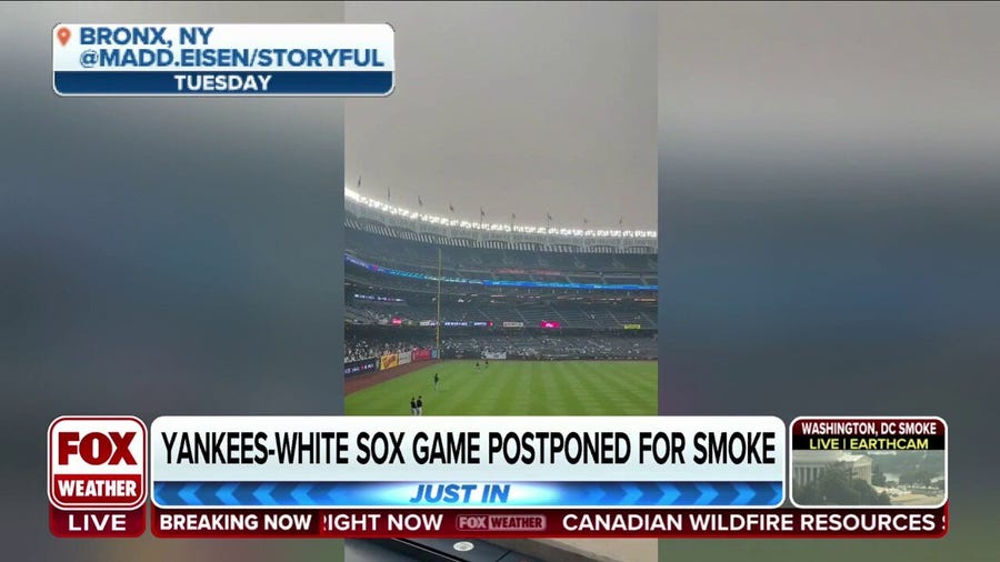 Wildfire smoke postpones Yankees, White Sox game