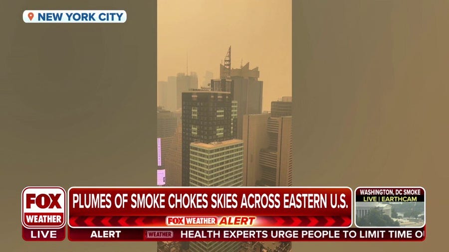 Unhealthy air quality over eastern U.S.