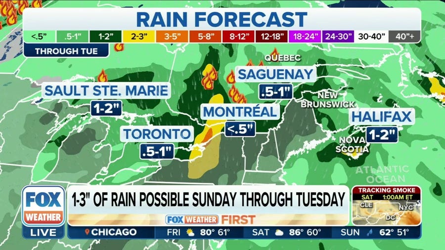 Beneficial rains coming for Great Lakes, Quebec