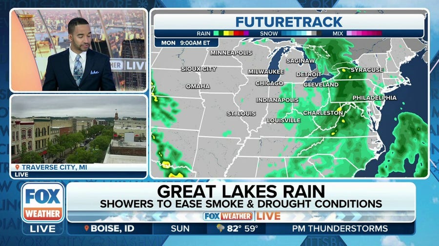 Great Lakes region receiving beneficial rain before storm enters Northeast Monday