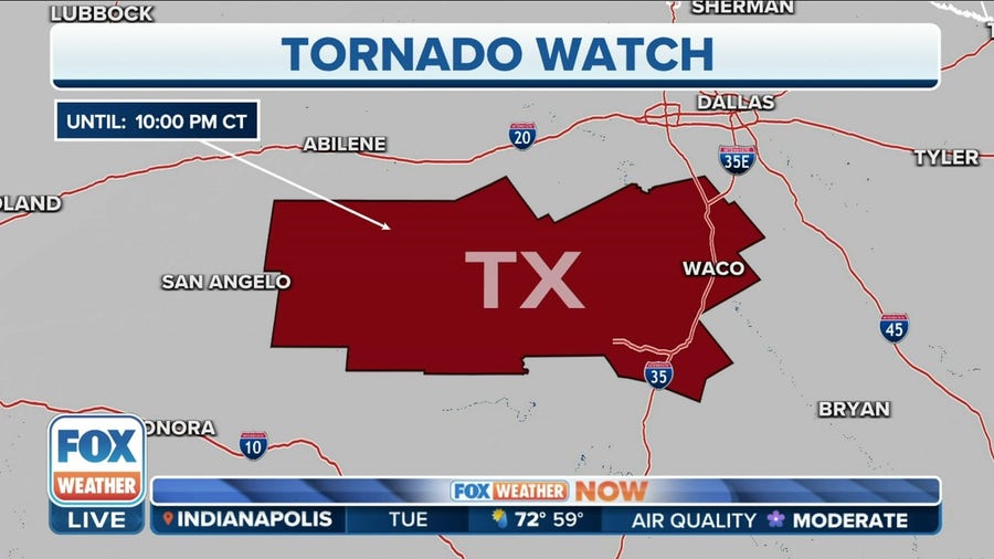 Tornado Watch issued for Central Texas