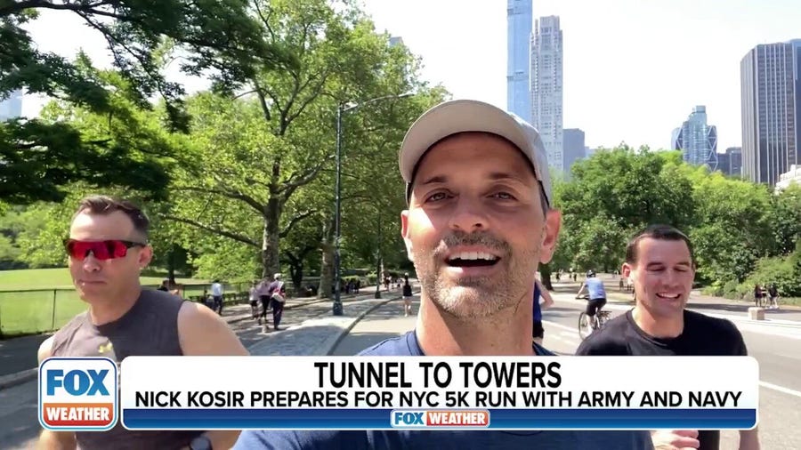FOX Weather's Nick Kosir prepares to run Tunnel to Towers 5K
