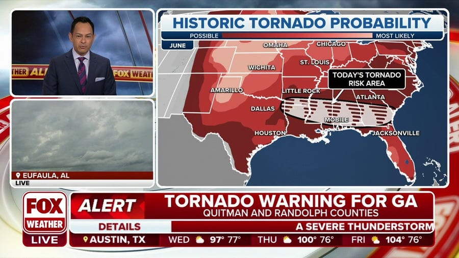 Tornado Warnings issued as severe weather tears across the Southeast