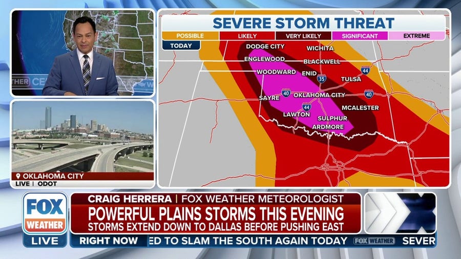 Powerful storms slam the Southeast while threat shifts to Plains on Thursday afternoon