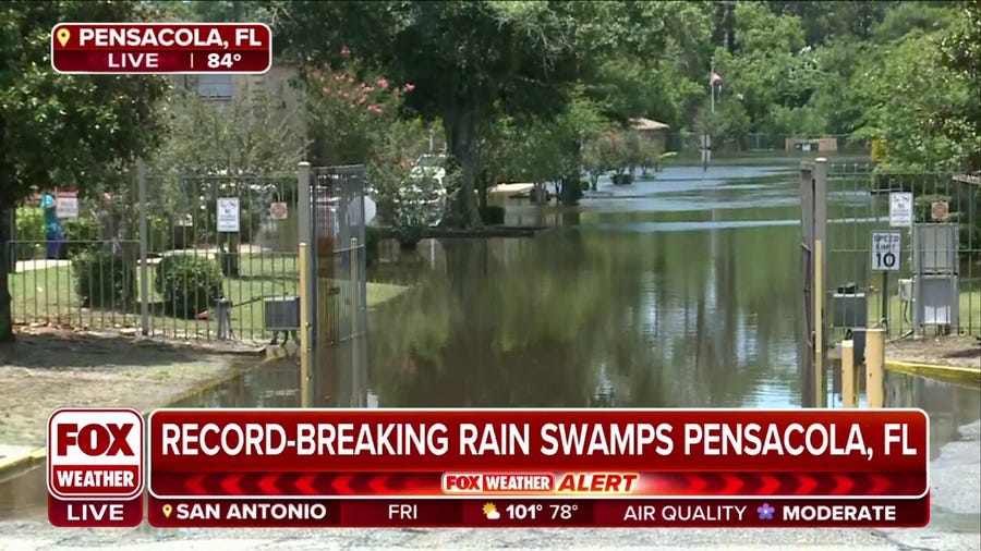 Record-breaking rain swamps Pensacola, Florida