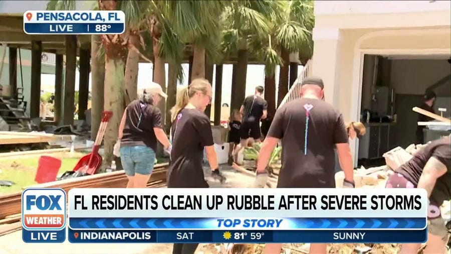 See the efforts to clean up damage from more than a foot of rain in Florida