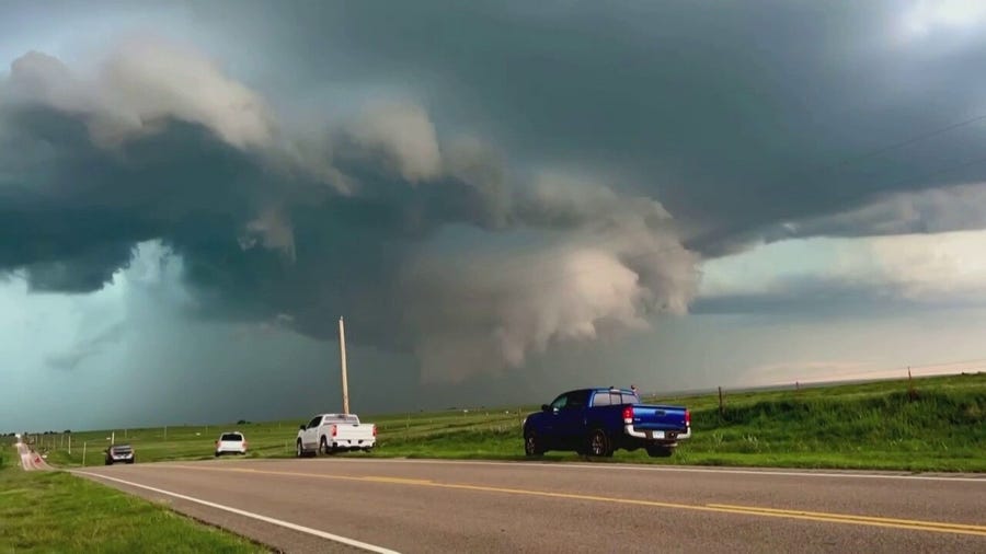 Watch: Timelapse video shows funnel form over Oklahoma town during