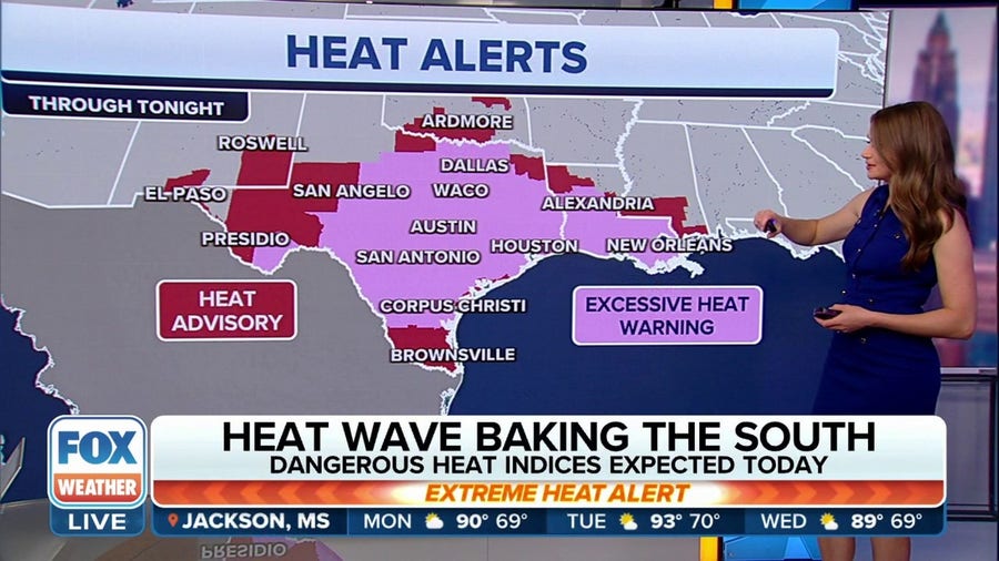 Millions in the South remain under Excessive Heat Warnings due to dangerous triple-digit temperatures