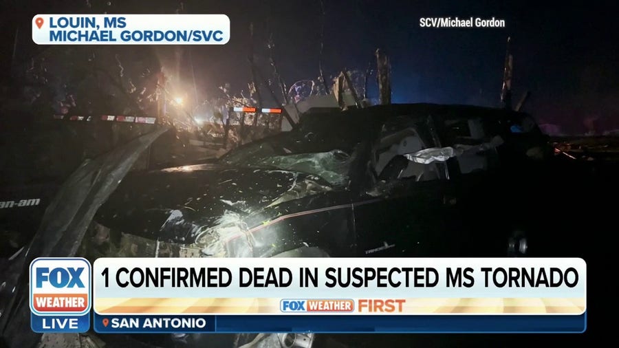 1 confirmed dead in suspected Mississippi tornado