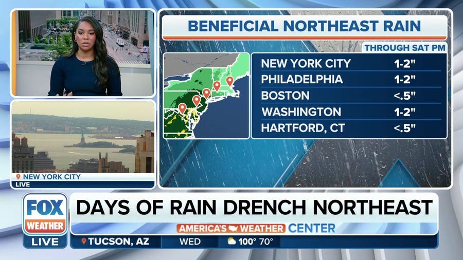 Days of rain, thunderstorms to drench the Northeast