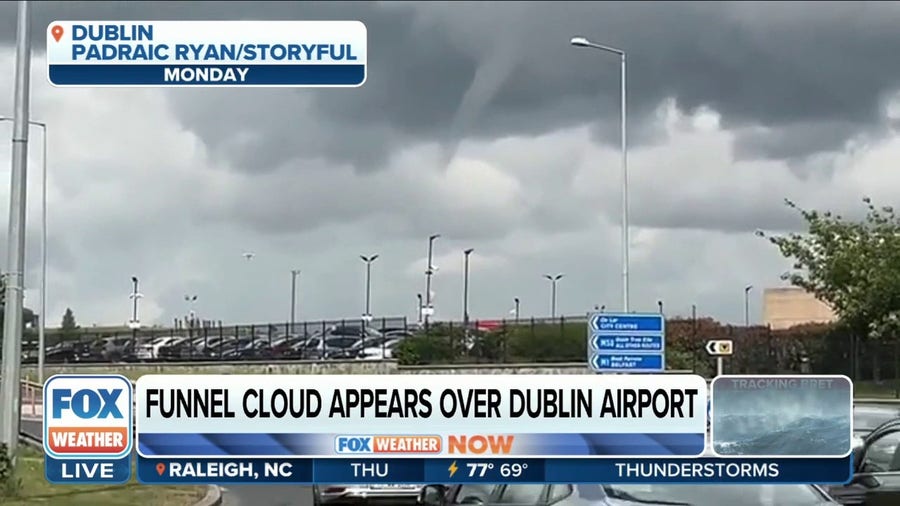 Funnel cloud spotted in Ireland hovering above Dublin airport