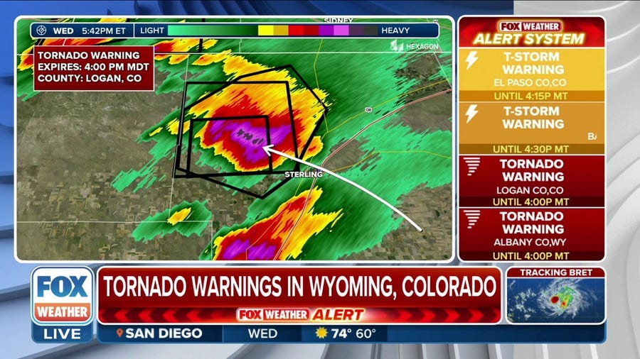 Tornado Warnings issued for parts of Wyoming, Colorado