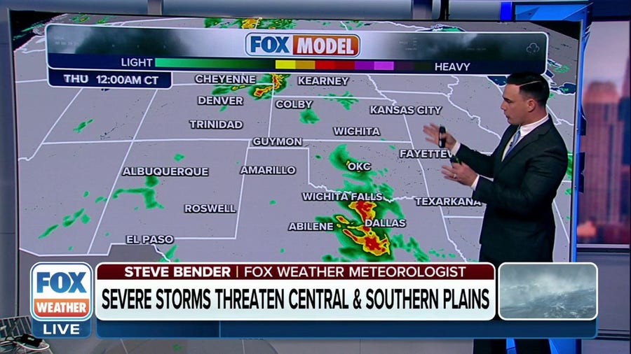 Severe storms threaten Central and Southern Plains