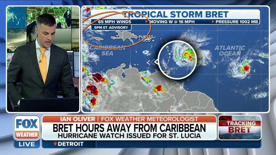 Tropical Storm Bret hours away from Caribbean
