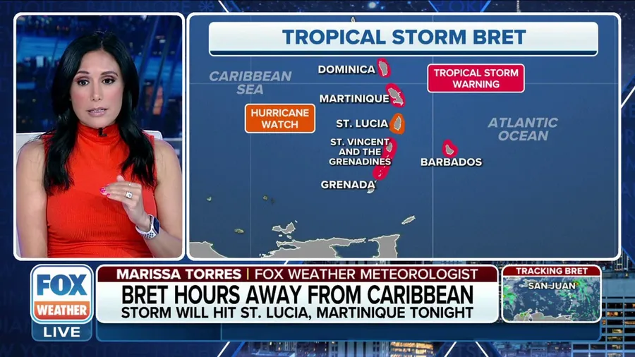 Tropical Storm Bret hours away from the Caribbean