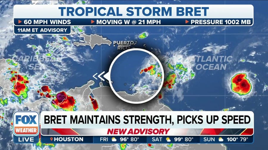 Tropical Storm Bret picks up speed