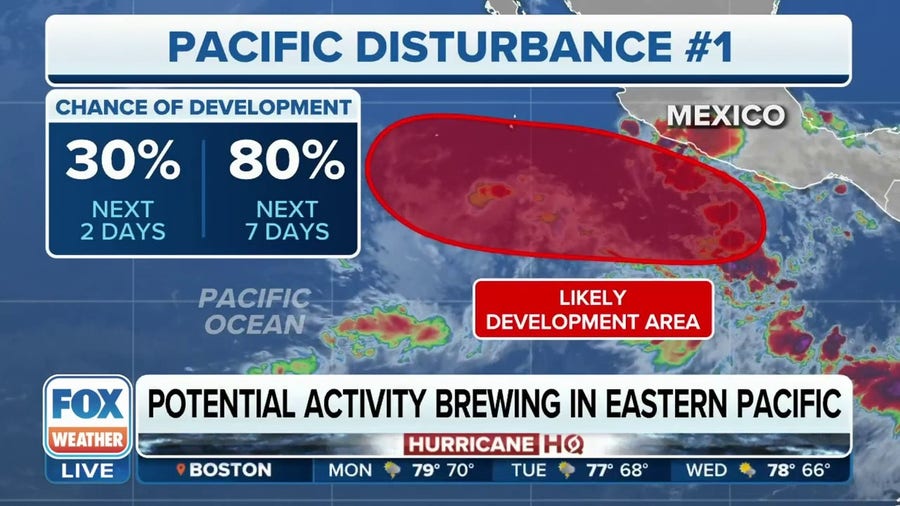 Monitoring 2 areas for tropical development in Eastern Pacific