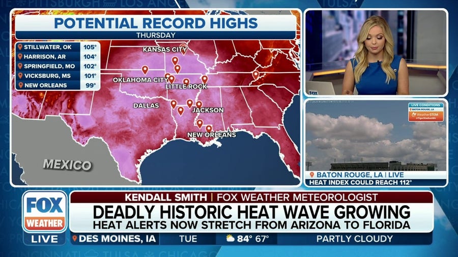 Deadly heat wave continues in the South as dangerous temps expand into the Midwest