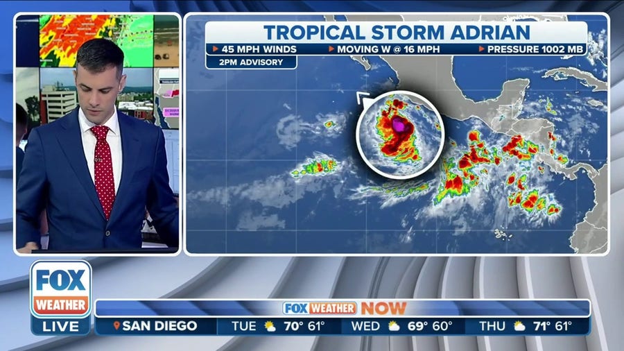 Tropical Storm Adrian forms in Eastern Pacific