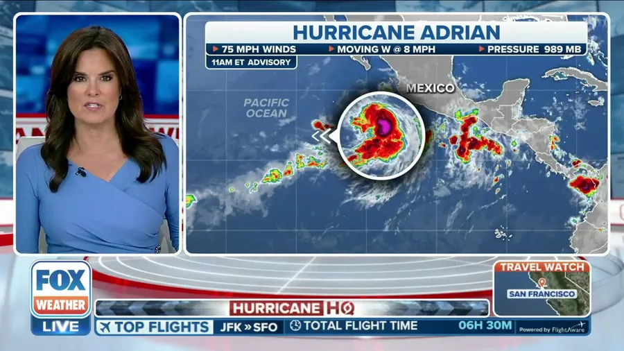 Hurricane Adrian forms off coast of Mexico in Eastern Pacific