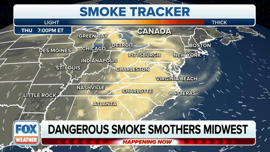 Smoke expected to impact eastern Great Lakes, Northeast on Thursday