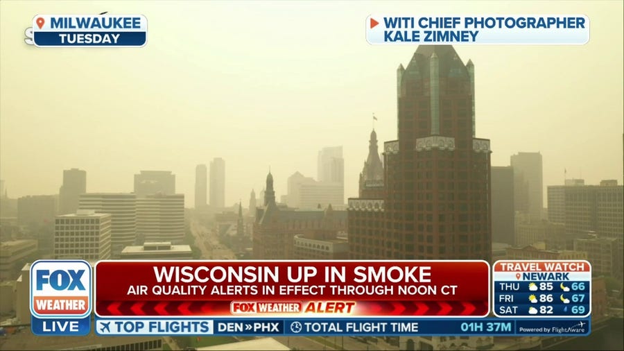 Thick wildfire smoke settles across Wisconsin