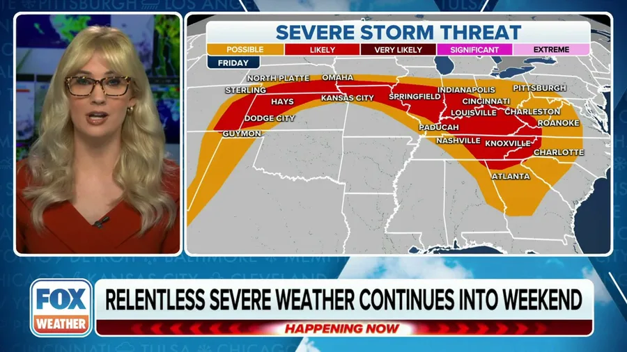 Relentless rounds of severe storms continue into weekend