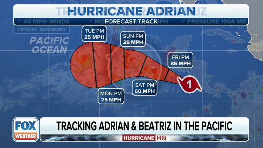 Tracking Adrian and Beatriz in the eastern Pacific
