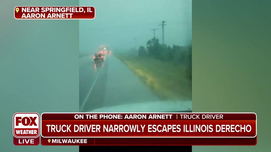 Truck driver narrowly escapes Midwest derecho