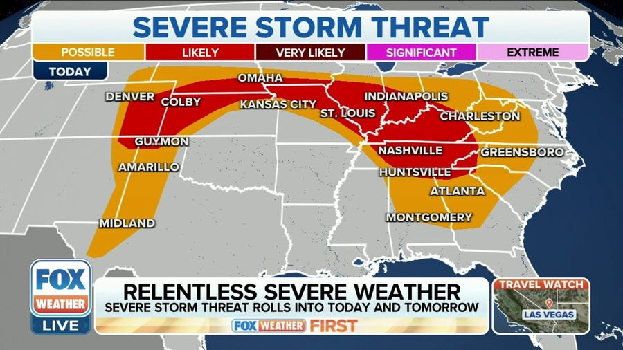 Relentless rounds of severe storms continue into Friday, Saturday