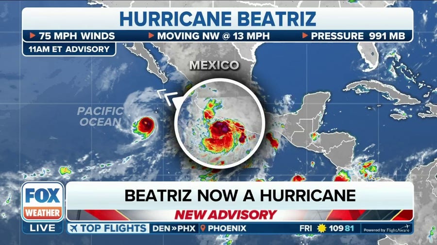 Beatriz now a hurricane in Eastern Pacific