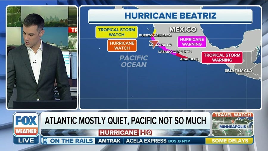 Hurricane Beatriz moving along Mexico's coast