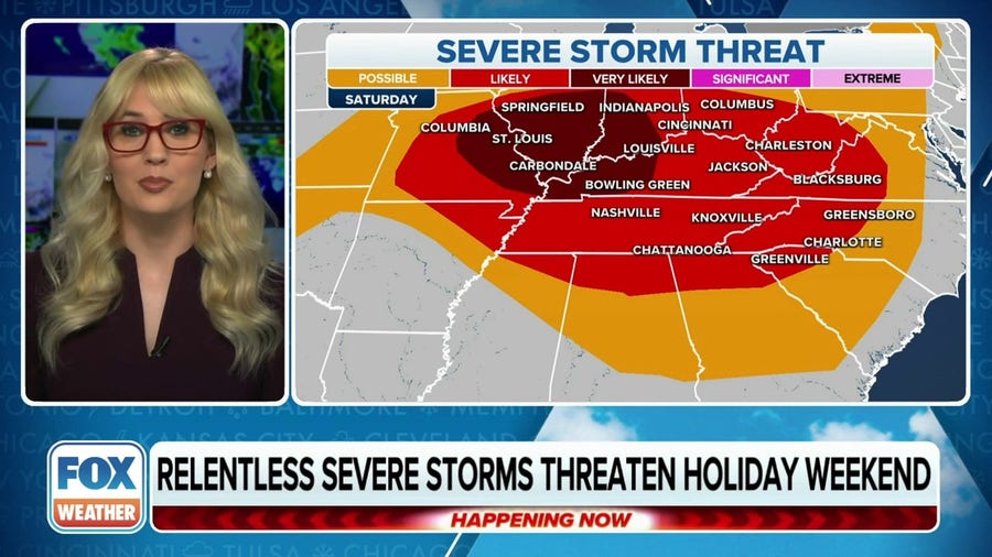 Severe storm threat targets Ohio and Tennessee valley on Saturday