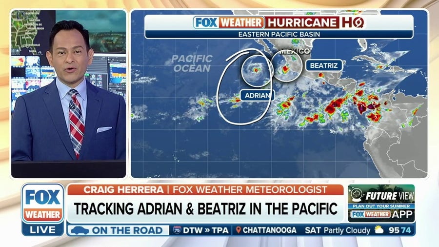Hurricane Adrian expected to fall apart early next week.