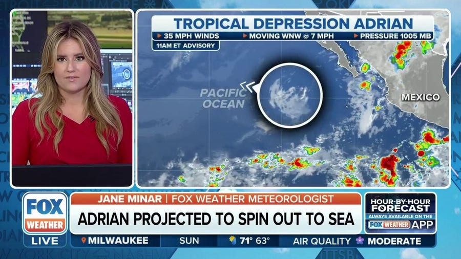 Adrian expected to dissipate Sunday in Eastern Pacific