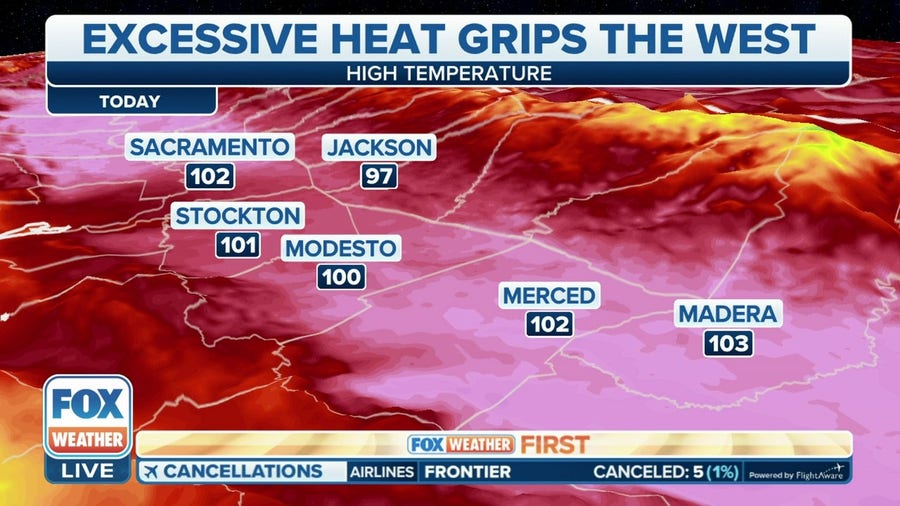 Sweltering heat grips the West, California
