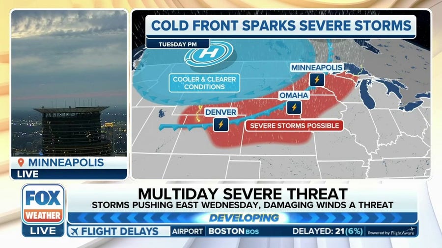 Plains, Midwest facing multiday severe weather threat as cold front charges south