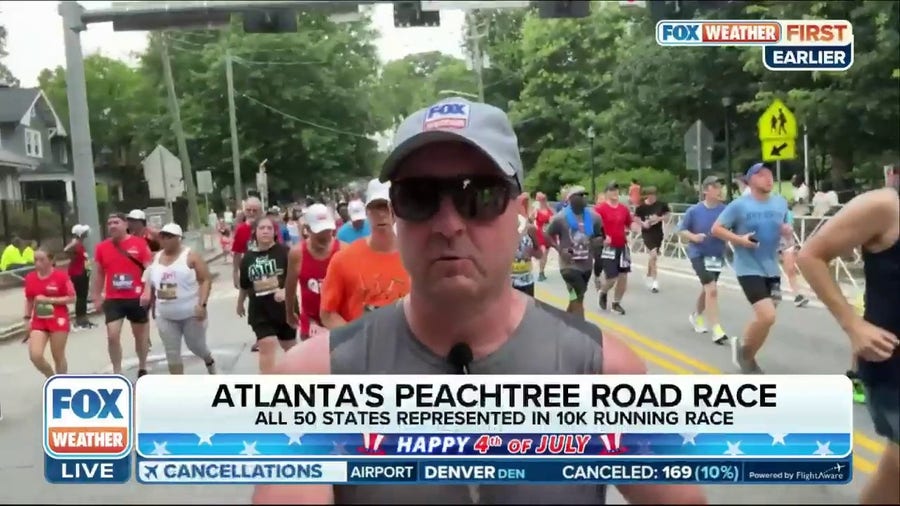 FOX Weather's Robert Ray runs the Peachtree 10K in Atlanta