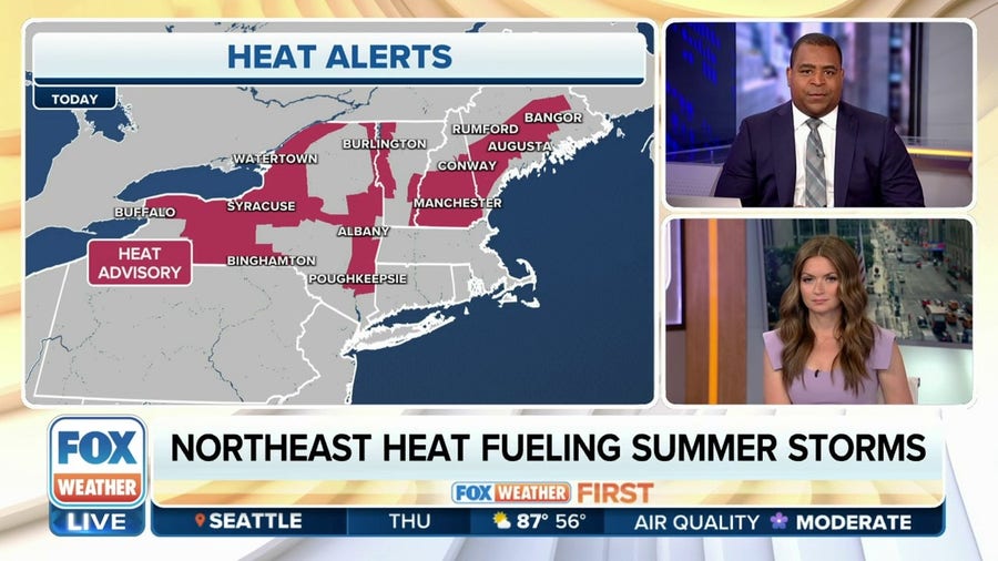 Heat Advisories issued for parts of Northeast on Thursday