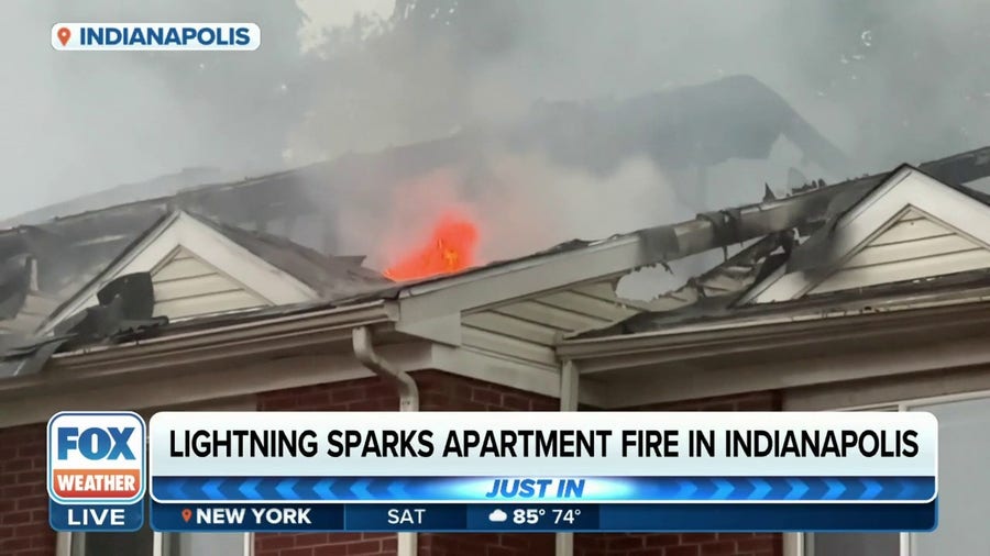 Lightning sparks apartment fire in Indianapolis